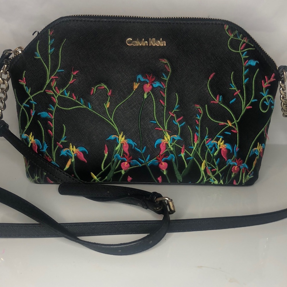 Calvin Klein Black Embroidered Floral